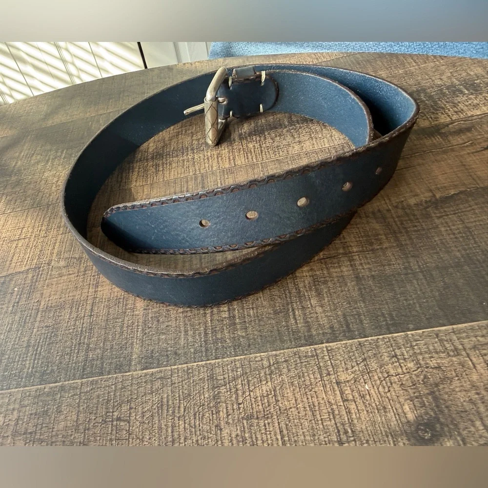 Martin Dingman Men’s Belt Blue Saddle Leather Sz. 36. Exc Cond!!